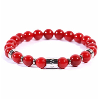 bracciale da uomo elastico con pietre giada