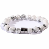 bracciale da uomo elastico con pietre howlite