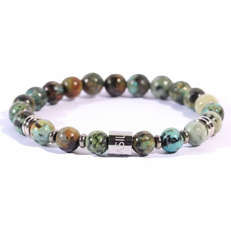 Bracciale da uomo elastico pietre ammazzonite