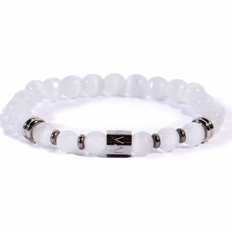 Bracciale da uomo elastico pietre occhio di gatto