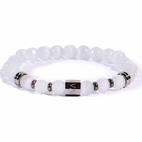 bracciale da uomo elastico pietre occhio di gatto