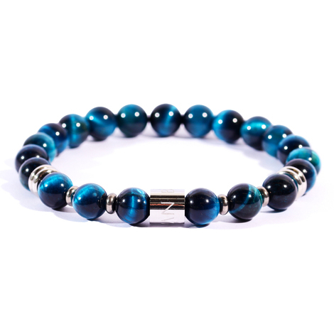 Bracciale da uomo elastico pietre occhio di tigre