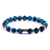 bracciale da uomo elastico pietre occhio di tigre