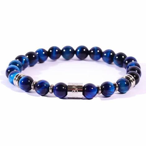 Bracciale da uomo elastico pietre occhio di tigre