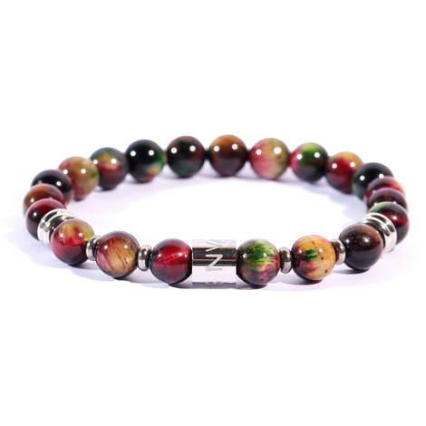 Bracciale da uomo elastico pietre occhio di tigre
