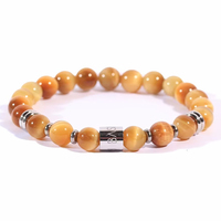 bracciale da uomo elastico pietre occhio di tigre