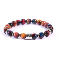 bracciale da uomo elastico pietre occhio di tigre