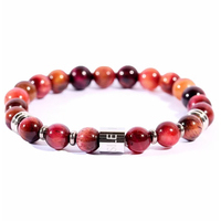 bracciale da uomo elastico pietre occhio di tigre