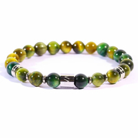 bracciale da uomo elastico pietre occhio di tigre