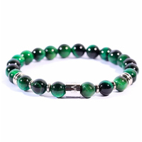 bracciale da uomo elastico pietre occhio di tigre