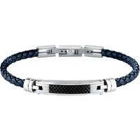bracciale da uomo in acciaio e pelle morellato 