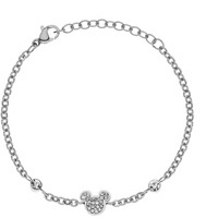 bracciale disney mickey in acciaio e cristalli