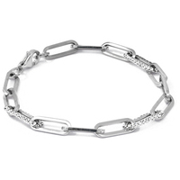 bracciale donna a catena in oro 9kt e zirconi