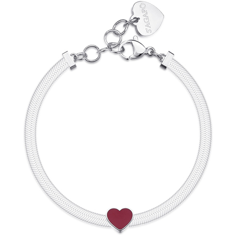 Bracciale donna con cuore centrale Sagapo Click