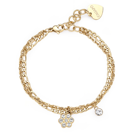 Bracciale donna due fili con fiore Sagapo Aurora