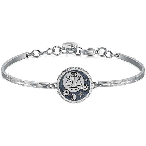 Brosway Bracciale Rigido Donna Chakra Con Cristallo Swarovski E Segno Zodiacale Bilancia, Acciaio 316L