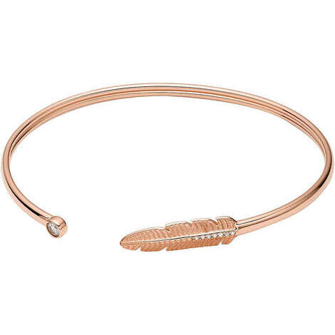 Fossil Bracciale Bangle Donna In Acciaio Inossidabile - Bracciale Aperto A 2 Toni - Larghezza 1,57 Cm - 3
