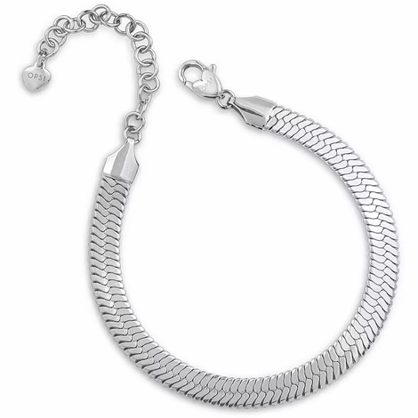 Bracciale donna maglia piatta in acciaio Ops Silky