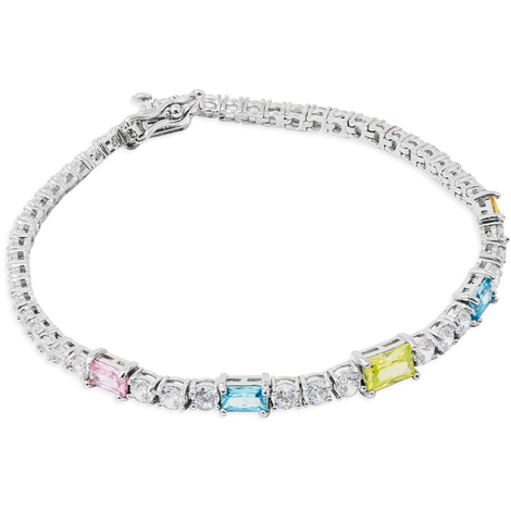 Bracciale donna tennis in argento 925 con zirconi 
