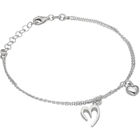 bracciale doppio filo con cuori in argento 925