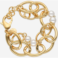 bracciale evita in ottone a catena con perle