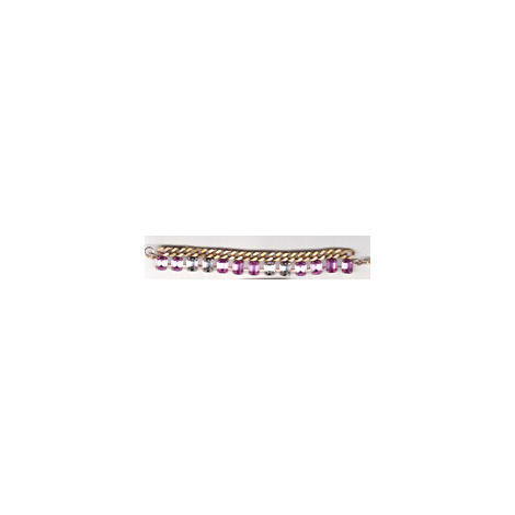 Bracciale Evita in ottone con cristalli fucsia 