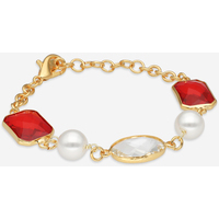 bracciale evita in ottone con perle e cristalli