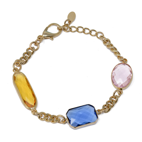 Bracciale Evita in ottone gold con cristalli