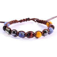 bracciale filo con pietre giallo-blu-marrone i.b.
