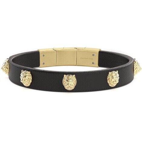 Bracciale Guess Lion King in pelle e acciaio