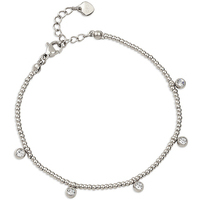 bracciale in acciaio a catena con cristalli ops 