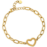bracciale in acciaio a catena con cuore ops 