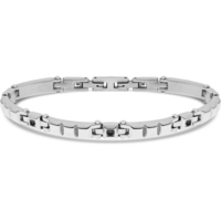 bracciale in acciaio a catena con zirconi liujo