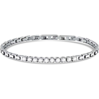 bracciale in acciaio a catena con zirconi liujo