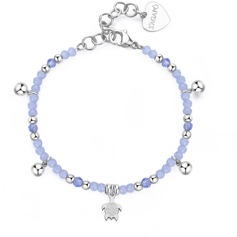 Bracciale in acciaio a sfere con tartaruga S'Agapò