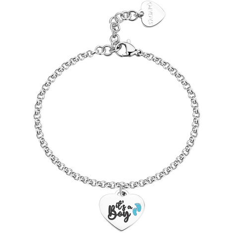 Bracciale in acciaio be my family con pendente 