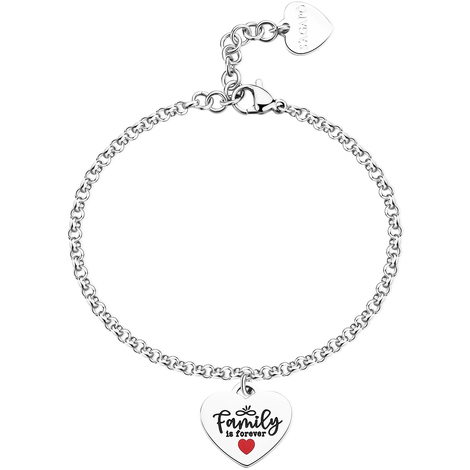 Bracciale in acciaio be my family cuore e scritta