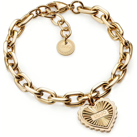 Bracciale in acciaio con charm a cuore gold 
