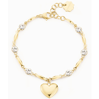 bracciale in acciaio con cuore e cristalli brosway