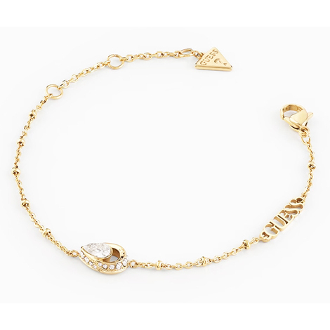Bracciale in acciaio con goccia zircone Guess 