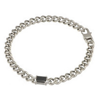 bracciale in acciaio con pietra nera sognami uomo