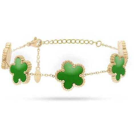 Bracciale in acciaio con quadrifoglio Freddy 