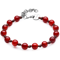bracciale in acciaio con sfere rosse s'agap�