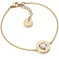bracciale in acciaio gold liu jo con pietra cuore 