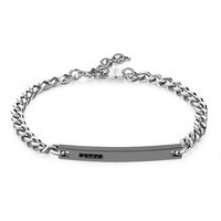 bracciale in acciaio sagap� proud nero e cristalli