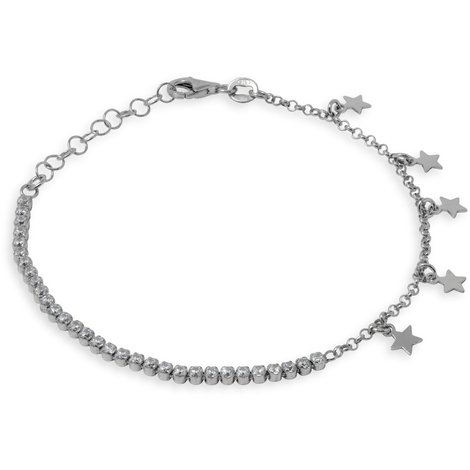 Bracciale in argento 925 con strass e stelline