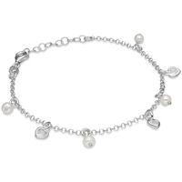 bracciale in argento925 con perle e cuori