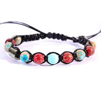 bracciale in filo con pietre rosso-celeste ivan b.