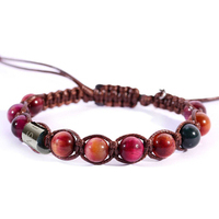 bracciale in filo con pietre rosso e magenta i.b.