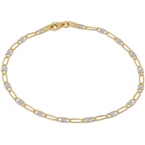 Bracciale in oro 18 Kt bicolore a catena groumette